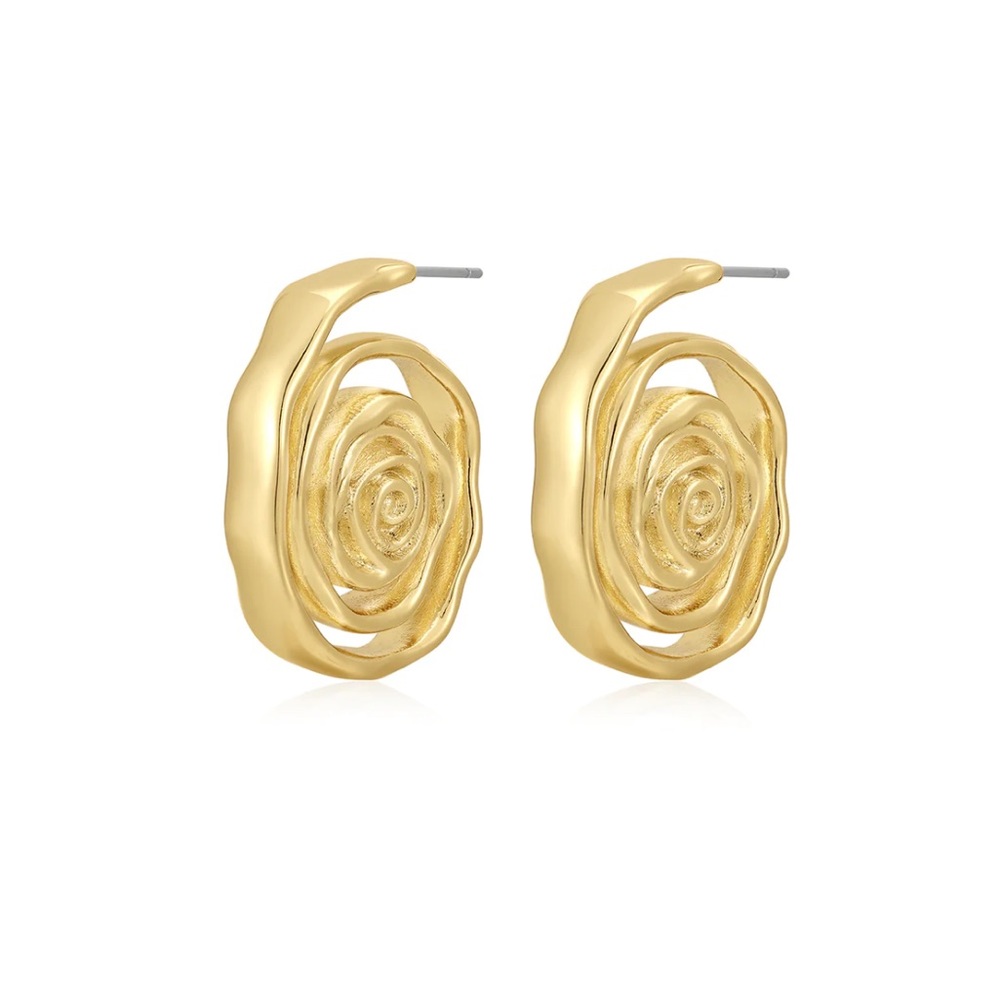 New LuvAJ rosette coil earrings
